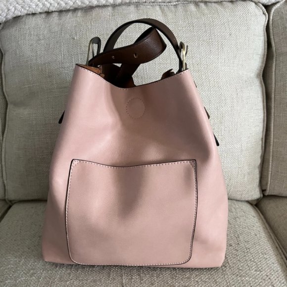 Handbags - LIGHT PINK AND BROWN SHOULDER BAG